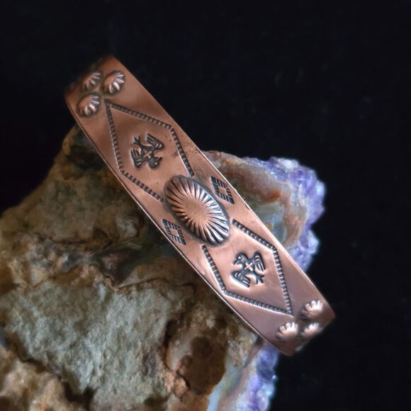 Bell Trading Post Jewelry - VTG Bell Trading Post Copper Cuff Bracelet Etched Thunderbird Tribal Arrow 1940s